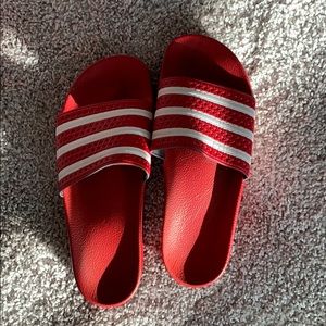 Adidas red Slides